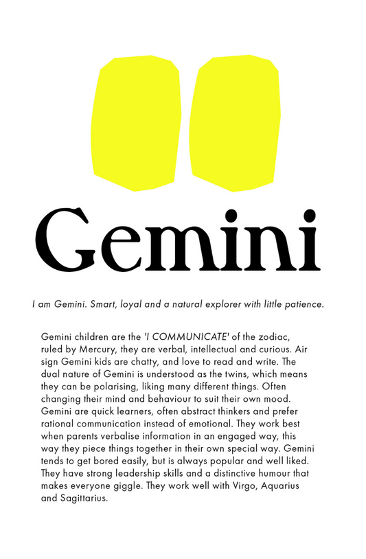 Zodiac Print Gemini