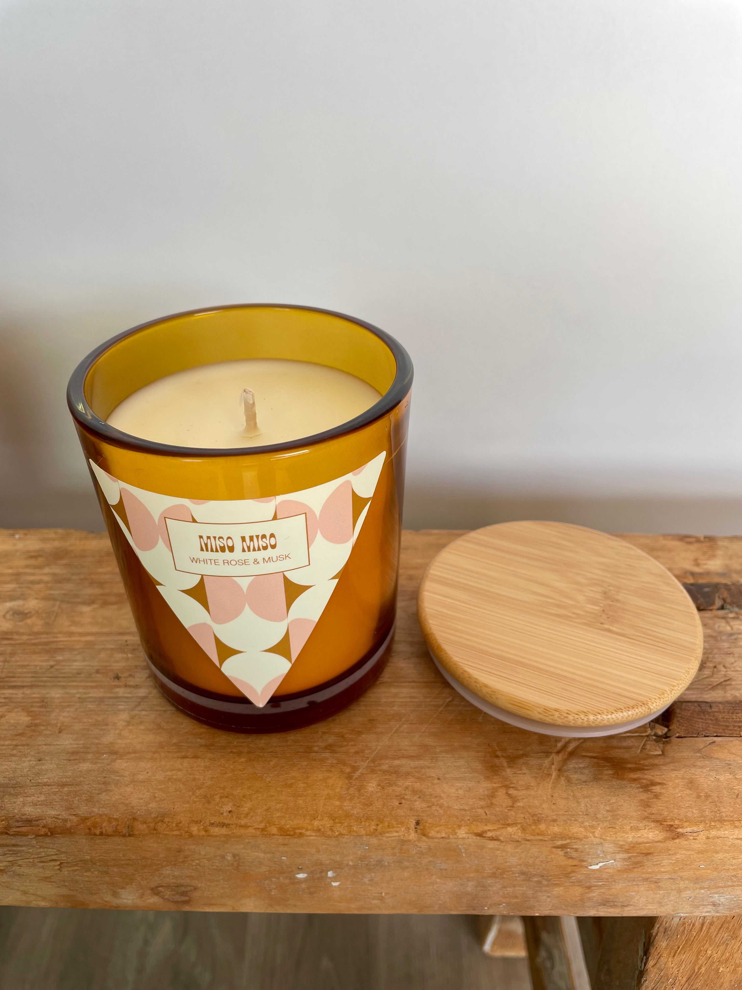 Miso Miso Scented Candle - White Rose & Musk