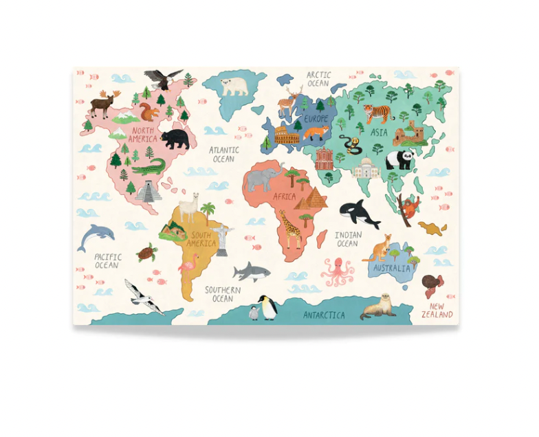 Mindful and Co World Map Poster